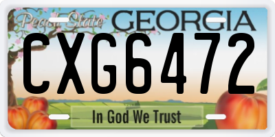 GA license plate CXG6472