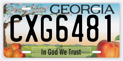 GA license plate CXG6481
