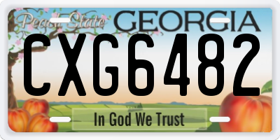 GA license plate CXG6482