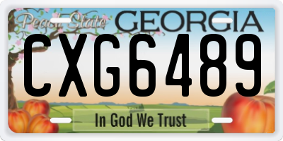 GA license plate CXG6489