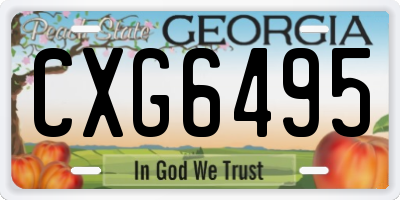 GA license plate CXG6495