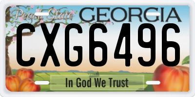 GA license plate CXG6496