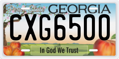GA license plate CXG6500