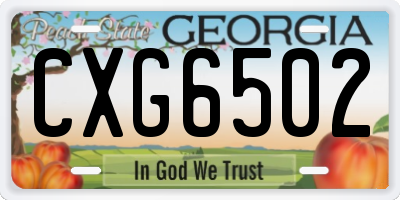 GA license plate CXG6502