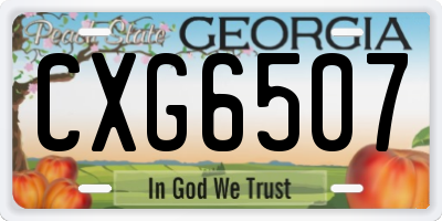 GA license plate CXG6507
