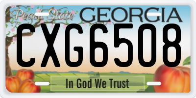 GA license plate CXG6508
