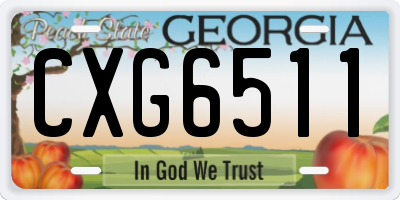 GA license plate CXG6511