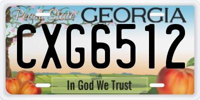 GA license plate CXG6512