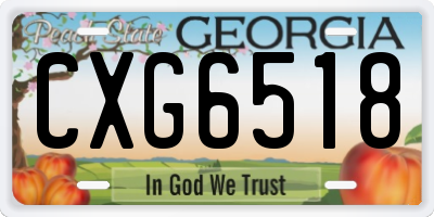 GA license plate CXG6518