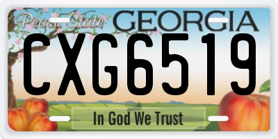 GA license plate CXG6519