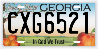 GA license plate CXG6521