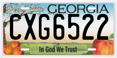 GA license plate CXG6522