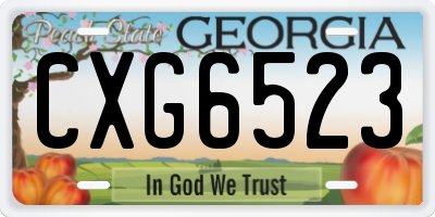 GA license plate CXG6523