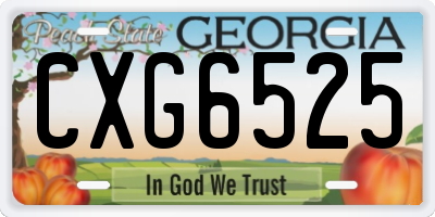 GA license plate CXG6525