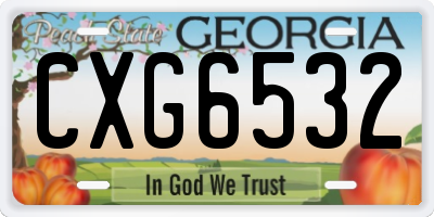GA license plate CXG6532