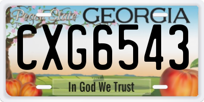 GA license plate CXG6543