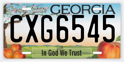 GA license plate CXG6545