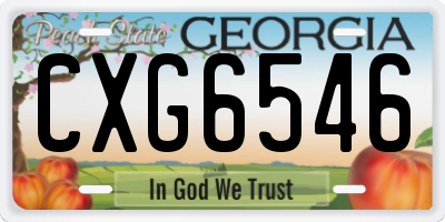 GA license plate CXG6546