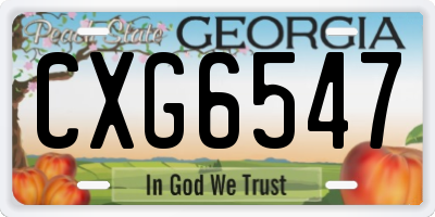 GA license plate CXG6547