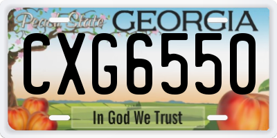 GA license plate CXG6550