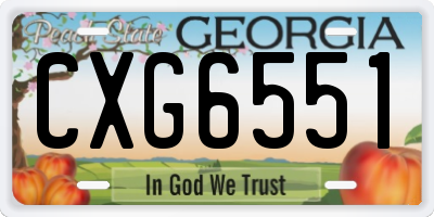 GA license plate CXG6551