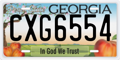 GA license plate CXG6554