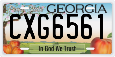 GA license plate CXG6561
