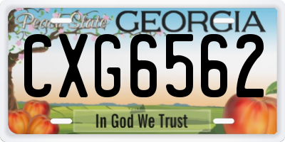 GA license plate CXG6562
