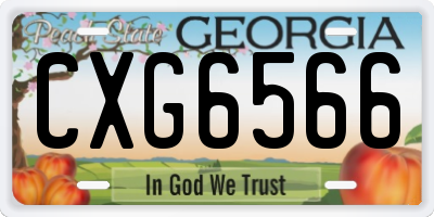 GA license plate CXG6566