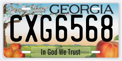GA license plate CXG6568