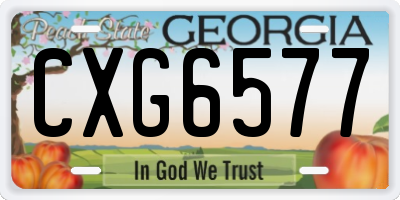 GA license plate CXG6577