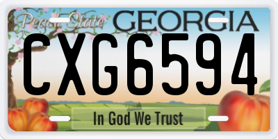 GA license plate CXG6594
