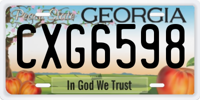 GA license plate CXG6598