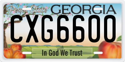 GA license plate CXG6600