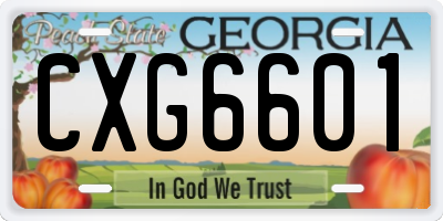 GA license plate CXG6601