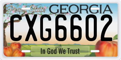 GA license plate CXG6602