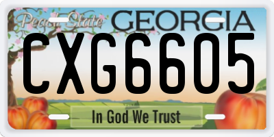 GA license plate CXG6605