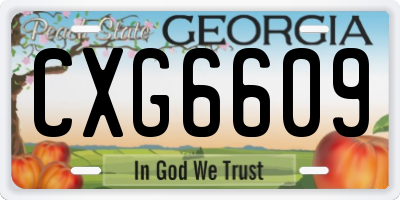 GA license plate CXG6609