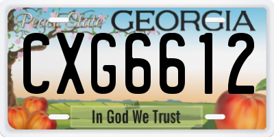 GA license plate CXG6612