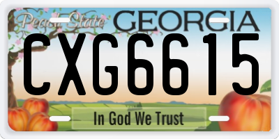 GA license plate CXG6615