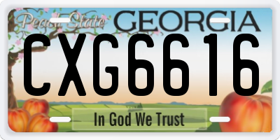 GA license plate CXG6616