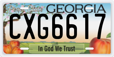 GA license plate CXG6617