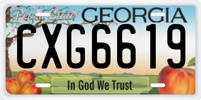 GA license plate CXG6619