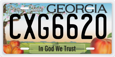 GA license plate CXG6620
