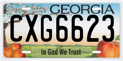 GA license plate CXG6623