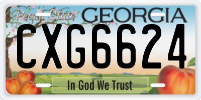 GA license plate CXG6624