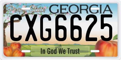 GA license plate CXG6625
