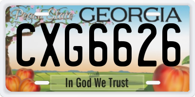 GA license plate CXG6626