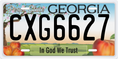 GA license plate CXG6627