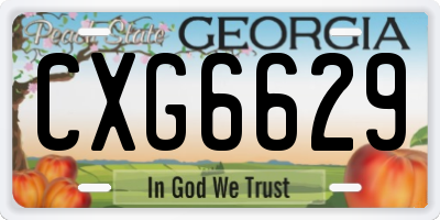 GA license plate CXG6629
